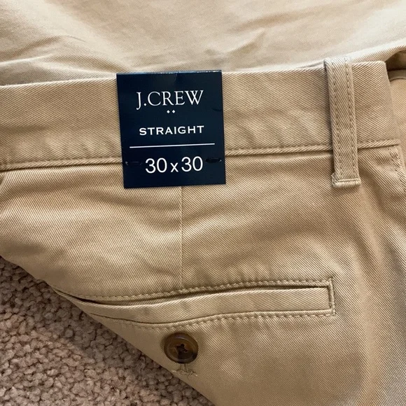 NWT - J. Crew Men’s Straight-Fit Flex Khaki Pants - British Khaki, Size 30/30 - Picture 4 of 6